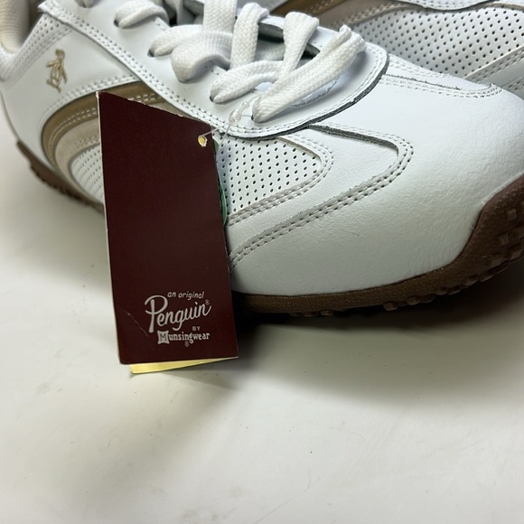 Men’s Original Penguin by Munsingwear Lace Up Shoes Size 11.5 White/Tan NIB - Picture 8 of 12